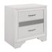 Ani 26 Inch Modern 2 Drawer Nightstand, Hidden Jewelry Drawer, White Frame