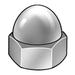 ZORO SELECT CPB085 Low Crown Cap Nut, #10-32, Steel, Zinc Plated, 13/32 in H,