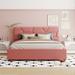 Upholstered Platform Bed with Brick Pattern Heardboard and 4 Drawers