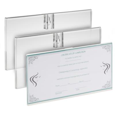 Clear Acrylic Business License Frame Holder for Cosmetology and Documents (3 Pack)