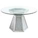 Coaster Furniture Quinn Clear Glass / Mirror Glass Dining Table - 52.00"W x 52.00"D x 29.25"H