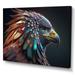 Designart Macro Colorful Feather Eagle V Canvas Wall Art