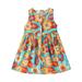 Monsoon Dress Women Girls Size 5 Dresses Toddler Baby Kids Girl Dresses Short Sleeveless Floral Summer Beach Dress Casual Clothes Sleeveless Skirt Sundress