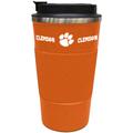 Clemson Tigers 18oz Coffee Tumbler with Silicone Grip