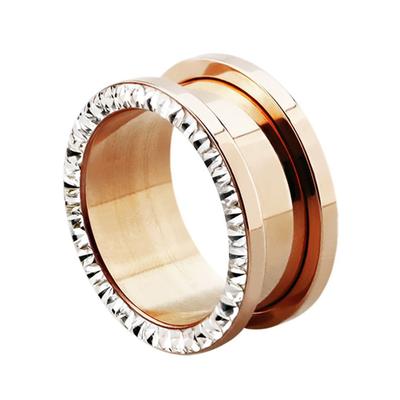 Dehnschnecke ADELIA´S "Piercing Ohrpiercing", Damen, rosa (rosegold), Chirurgiestahl, modisch, Piercings, Flesh Tunnel PVD Rosè Gold beschichtet