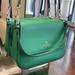 Kate Spade Bags | Kate Spade Staci Saffiano Leather Flap Shoulder Bag K9324 Green Bean | Color: Gold/Green | Size: Medium