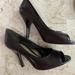 Nine West Shoes | Brown Leather Open Toe Stilettos Elegant Pump Readysetgo Nine West Size 7 | Color: Brown | Size: 7