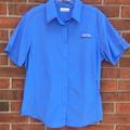 Columbia Tops | Columbia Pfg Tamiami Omni-Shade Short Sleeve Vented Snap Shirt Size Large Blue | Color: Blue | Size: L