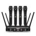 D Debra Wireless Microphone System Audio Pro DU4004 UHF 4 * 16 Adjustable Channel Wireless Cordless Handheld Dynamic Mics Ideal for Meeting Church Speech Party (4 Handheld)