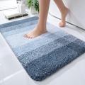 OLANLY Luxury Bathroom Rug Mat, Extra Soft and Absorbent Microfiber Bath Rugs, Non-Slip Plush Shaggy Bath Carpet, Machine Wash Dry, Bath Mats for Bathroom Floor, Tub and Shower, 30x20, Navy Blue