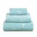 Allure Geometric Design Bath Sheet, Pack of 2 Large Bath Towels, 90 x 150cm, 100% Cotton, Super soft, Washable (Duck Egg)