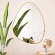 Teardrop Wall Mirror, Frameless Bathroom Mirror, HD Explosion-proof Vanity Mirror, Gold/black/white, Asymmetrical Decorative Mirror, Modern Beveled Teardrop Mirror (Color : Gold, Size : 40x60cm/15.7