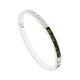 Ted Baker Maretti Confetti Flower Enamel Hinged Bangle Bracelet For Women - Large (Silver/Green)