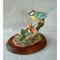 Bird Collection Border Fine Art Classic BLUETIT ON MATCHBOX WB152 - Made In Scotland