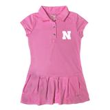 Girls Toddler Garb Pink Nebraska Huskers Caroline Cap Sleeve Polo Dress