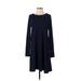 Gap Casual Dress - A-Line Crew Neck Long sleeves: Blue Print Dresses - Women's Size Small