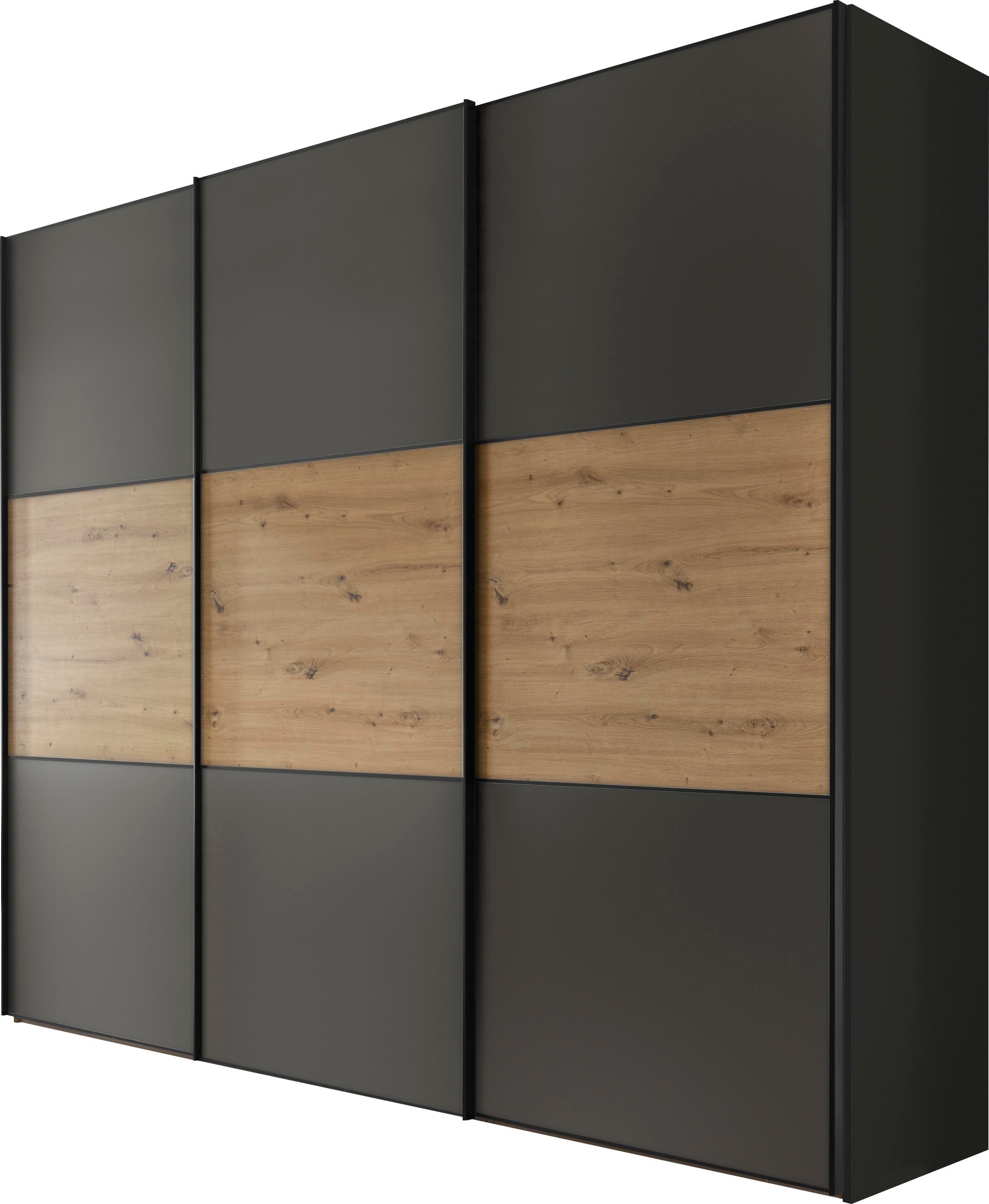 Schwebetürenschrank STAUD "Includo, Made in Germany", dekor vulkan, artisan eiche, B:280cm H:222cm T:68cm, Holzwerkstoff, Schränke, Schwebetürenschrank, mit vier verschiedenen Ausstattungsvarianten Image