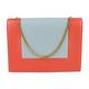 CELINE Frame Evening Chain Wallet Clutch Bag 107773 Leather POPPY Red CLOUD Gray 2WAY Shoulder Diagonal
