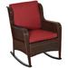 Red Barrel Studio® Outdoor Rocking Metal Chair w/ Cushions in Brown | 36.5 H x 34.25 W x 28.25 D in | Wayfair 7D1DEA8729D242FF922BEBD01EFE1E98
