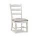 Rosalind Wheeler Pavadas Slat Back Side Chair in White Wood/Upholstered/Fabric in Brown/White | 38.75 H x 19.5 W x 23.5 D in | Wayfair