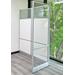 6' Long White Office Panel Wall Set with 30"W Clear Glass Front - 7' Height