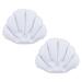Uxcell Inflatable Bath Pillow with Suction Cups Terry Cloth Covered Neck Support White 2 Pack