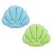 Uxcell Inflatable Bath Pillow with Suction Cups Terry Cloth Covered Neck Support (Blue Green) 2 Pack