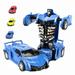 LNGOOR Trading Robot Car Transforming Robot Toys 2 in 1 Button Deformation Vehicle Robot Car Transforming Robot Car for 4 5 6 7 8 Toddler Infant Kids Boys Girls(Blue)