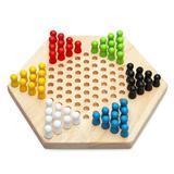 Portable Chinese Checker Set Rubber Wood Chinese Checkers Chinese Strategy Board Puzzle