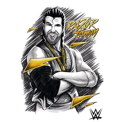 WWE Razor Ramon Sketch Poster - Ungerahmt A2 Image