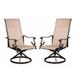 Set of 2 Westin Swivel Rocking Sling Patio Dining Chairs- Bronze/Tan