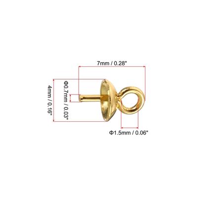 Eye Pin Bail Peg Pendants, 20Pcs 6x3mm Steel Mini Eye Pin, Gold Tone - Gold Tone