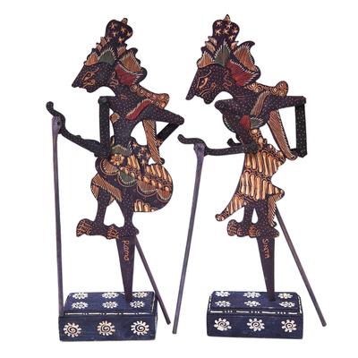 Novica Handmade Divine Pair Wood Shadow Puppets