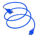 World Cord Sets 2 Foot NEMA 5-15P to IEC320 C15 Standard Duty High Temperature Equipment Electronics Cord 15 Amp Power Cable (Blue)