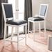 SAFAVIEH 30- Inch Buchanan Navy/ Cream Rectangular Bar Stool (Set of 2) - 23.5" x 19.3" x 47.3"