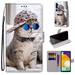 For Samsung A54 Case 5G Mantto PU Leather Phone Case With Hand Rope Strap Cute Painted Flip Card Wallet Slots Case Kickstand Phone Skin For Samsung Galaxy A54 5G Hat&Cat