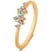 KIHOUT 18K Gold Plated Diamond Ring With Nine Diamonds For Ladies Deals