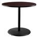 36 Round Cafe Table with Round Base 36 Height Particleboard Core/T-Mold Mahogany Top Black Frame