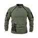 Mens Fleece Jacket Sweatshirts Casual Army Warm Military Jacket Outwear Pullover