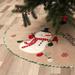 Hadanceo Christmas Tree Collar Exquisite Rustic Fabric Santa Snowman Dolls Christmas Tree Skirt for Party