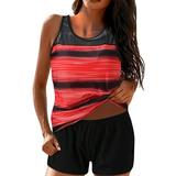 womens tankini Swimsuits For Women With Shorts Athletic Two Piece Bathing Suits Racerback Tank Tops Swimwear