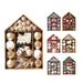 Hadanceo 1 Set Christmas Pendant Glitter House Shape Diverse Styles Photography Props Golden Silver Color Christmas Ball for Christmas