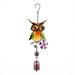 Yoone Wind Chime Hanging Ornament European Style Owl Design Glass Paintings Handmade Decorate Creative Art Wind Chime Pendant Door Decoration for Home