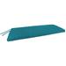 Jordan Manufacturing Sunbrella 48 x 18 Spectrum Peacock Teal Solid Rectangular Outdoor Settee Swing Bench Cushion with Ties