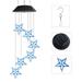 FashionMio Color changing wind chime blue star LED portable waterproof outdoor decoration romantic wind chime light for courtyard garden home