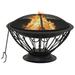 vidaXL Fire Pit with Poker 29.5 XXL Steel