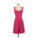 Deletta Casual Dress - A-Line: Pink Polka Dots Dresses - Women's Size X-Small