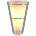 Suspended Half Cone 10" High Sterling Sconce With Opal Glass Shade