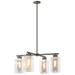 Polaris 13.4"H 4-Light Silver Accented Smoke Outdoor Pendant w/ Clear