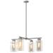 Polaris 13.4"H 4-Light Silver Accented Steel Outdoor Pendant w/ Clear